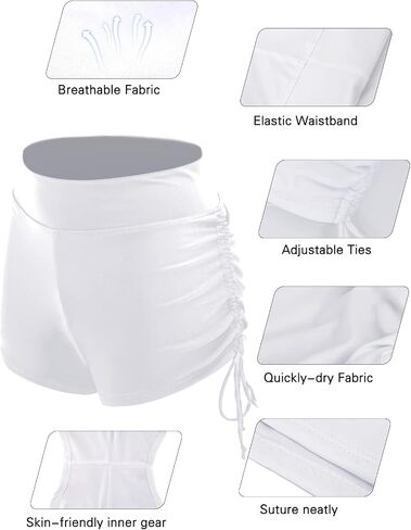 AONTUS Bathing Suit Bottoms High Waisted Women's Beach Pant Bikini Adjustable Tie Boy Short in Saudi Arabia