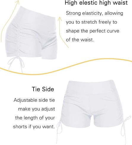AONTUS Bathing Suit Bottoms High Waisted Women's Beach Pant Bikini Adjustable Tie Boy Short in Saudi Arabia
