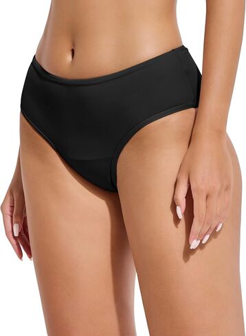 ملابس سباحة بيوتيكيني خلال فترة الحيض مانعة للتسرب للسباحة أثناء فترة السباحة للمراهقات والفتيات والنساء باللون الأسود in Kuwait