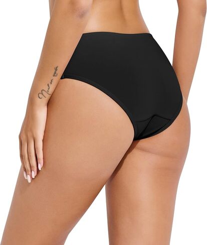 ملابس سباحة بيوتيكيني خلال فترة الحيض مانعة للتسرب للسباحة أثناء فترة السباحة للمراهقات والفتيات والنساء باللون الأسود in Kuwait