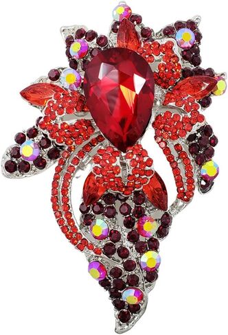 دبوس بروش على الموضة للسيدات من كريستال نمساوي مزين بالزهور in Kuwait