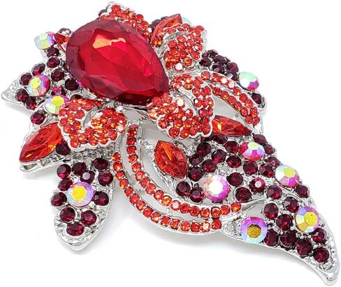 دبوس بروش على الموضة للسيدات من كريستال نمساوي مزين بالزهور in Kuwait