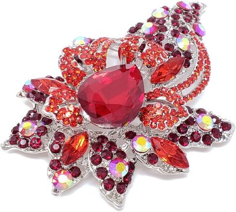 دبوس بروش على الموضة للسيدات من كريستال نمساوي مزين بالزهور in Kuwait