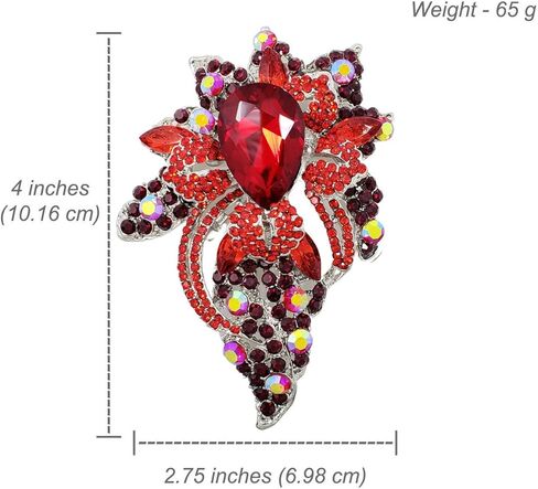 دبوس بروش على الموضة للسيدات من كريستال نمساوي مزين بالزهور in Kuwait