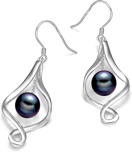 Pearl Earrings for Women Sterling Silver Celtic Pearl Earrings, Bee/Swan/Butterfly Pearl Earrings Valentine's Day Mother's Day Jewelry Gifts in Saudi Arabia