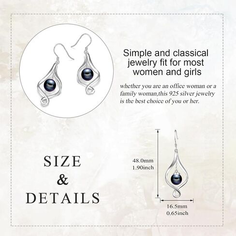 Pearl Earrings for Women Sterling Silver Celtic Pearl Earrings, Bee/Swan/Butterfly Pearl Earrings Valentine's Day Mother's Day Jewelry Gifts in Saudi Arabia