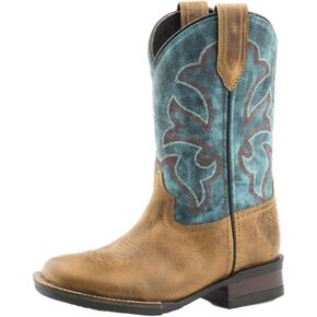 ROPER Kids Girls Monterey Square Toe Western Cowboy Boots Mid-Calf - Brown, Pink in Kuwait