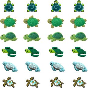 Gliquran 24 PCS Turtle Shoe Charms Pack,Sea Animal Widgets for Bubble Slides Clog Shoe DIY，Cute Beach PVC Pin Decoration in Kuwait