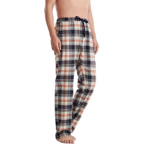 HROICGON Men's Pajama Pant Plaid 100% Cotton Pj Bottoms Lounge Lightweight Sleepwear Pants w Pockets Drawstring in Saudi Arabia