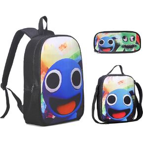شنطة ظهر بلو فريند من زوريت، شنطة كتب مدرسية للاطفال والاولاد والبنات المراهقات، مجموعة من 3 قطع مع صندوق غداء وحافظة اقلام رصاص، ازرق, أزرق, الحديث in Kuwait