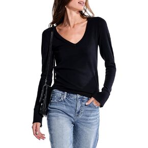 NIC+ZOE Women's Perfect Rib Knit Cuffed Top in Kuwait
