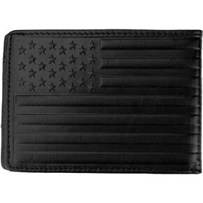MUXILING Western Mens Rodeo Wallet RFID-Blocking Bifold قصيرة محفظة جلدية كاملة الحبوب للرجال مع 12 فتحة (أسود، نجوم العلم الأمريكي) هدايا مثالية للرجال