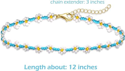 BVGA Beaded Choker Necklaces For Women Colorful Flower Shaped Beads Chocker Boho Necklaces Cute Beach Necklace For Teen Girls Jewelry Gifts in Saudi Arabia