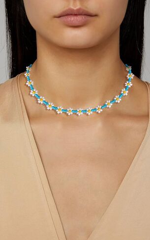 BVGA Beaded Choker Necklaces For Women Colorful Flower Shaped Beads Chocker Boho Necklaces Cute Beach Necklace For Teen Girls Jewelry Gifts in Saudi Arabia
