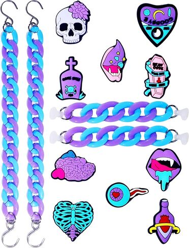 COYWX Horror Shoe Charm Goth croc charms Purple Skull Halloween Charm for Girls Men Women in Saudi Arabia
