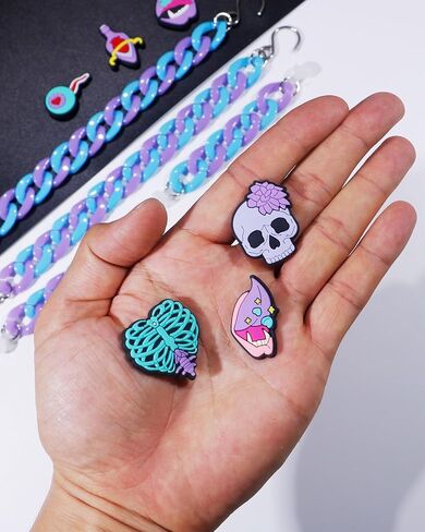 COYWX Horror Shoe Charm Goth croc charms Purple Skull Halloween Charm for Girls Men Women in Saudi Arabia
