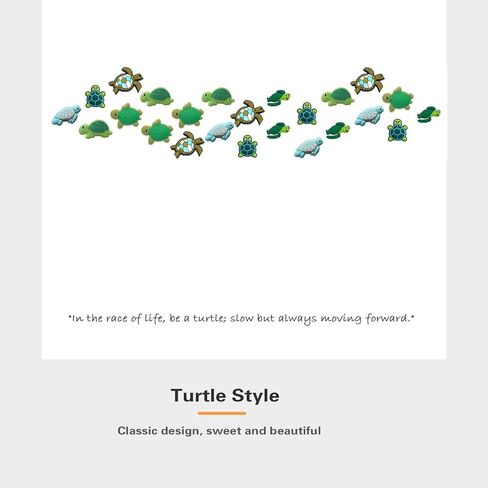 Gliquran 24 PCS Turtle Shoe Charms Pack,Sea Animal Widgets for Bubble Slides Clog Shoe DIY，Cute Beach PVC Pin Decoration in Kuwait