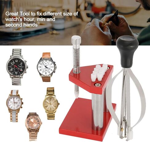 LEEZAD Watch Repair Tool, Alloy Steel Red Watch Hand Plunger Puller Remover Hand Set Fitter Professional for Watch Repair, Watch Making in Kuwait
