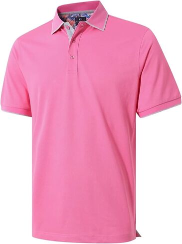 قمصان بولو بيكيه للرجال من VEBOON بأكمام قصيرة من مزيج القطن وياقة كاجوال للعمل in Kuwait