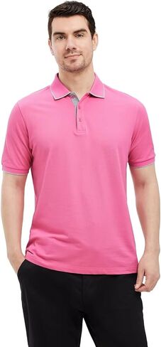 قمصان بولو بيكيه للرجال من VEBOON بأكمام قصيرة من مزيج القطن وياقة كاجوال للعمل in Kuwait