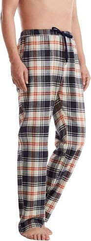 HROICGON Men's Pajama Pant Plaid 100% Cotton Pj Bottoms Lounge Lightweight Sleepwear Pants w Pockets Drawstring in Saudi Arabia