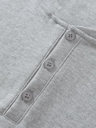 Latuza Men's Cotton Pajama Set Long Sleeve Henley Top Flannel Pants with Pockets in Saudi Arabia