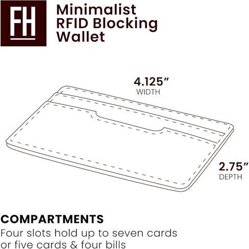 محفظة رفيعة لحمل بطاقات الهوية من F&H - كم بسيط على الوجهين للرجال + جلد محبب أصلي وحجب RFID - تحمل رخصة القيادة في نافذة شفافة، وبطاقات الائتمان والنقود - للجيب الأمامي والخلفي in Kuwait