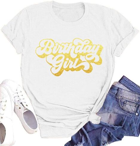 Birthday Shirts Women Cute Birthday Girl Graphic Shirts Birthday Squad Short Sleeve Casual Birthday Gift Tee Tops in Saudi Arabia