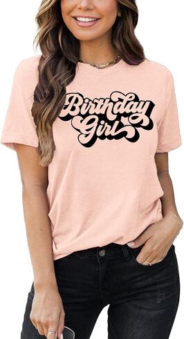 Birthday Shirts Women Cute Birthday Girl Graphic Shirts Birthday Squad Short Sleeve Casual Birthday Gift Tee Tops in Saudi Arabia