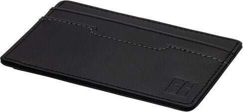 محفظة رفيعة لحمل بطاقات الهوية من F&H - كم بسيط على الوجهين للرجال + جلد محبب أصلي وحجب RFID - تحمل رخصة القيادة في نافذة شفافة، وبطاقات الائتمان والنقود - للجيب الأمامي والخلفي in Kuwait