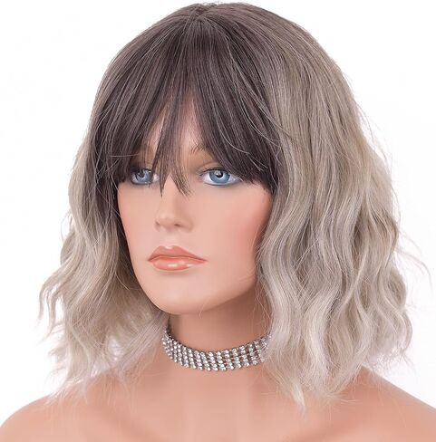 LANOVA Short Curly Orange Wigs with Bangs, Synthetic Hair Wob Haircut, Loose Curly Cosplay Wigs for Cosplay, Halloween Wig, Christmas Wig 10 inch LANOVA-134-10 in Saudi Arabia