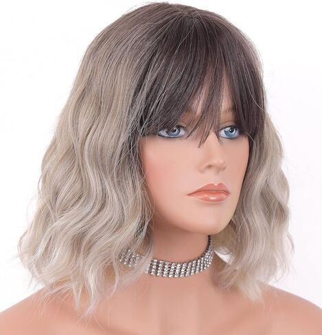 LANOVA Short Curly Orange Wigs with Bangs, Synthetic Hair Wob Haircut, Loose Curly Cosplay Wigs for Cosplay, Halloween Wig, Christmas Wig 10 inch LANOVA-134-10 in Saudi Arabia