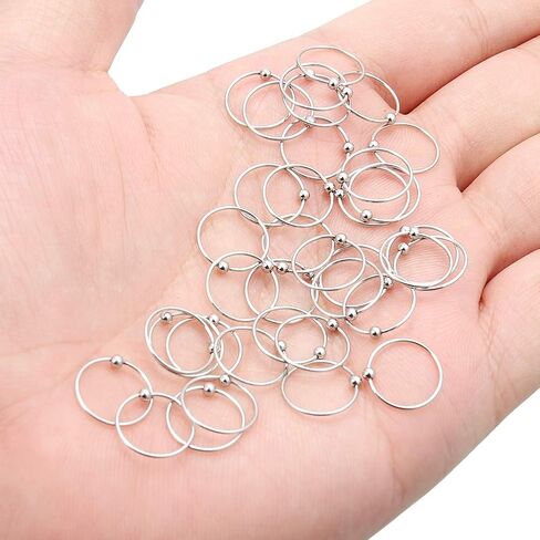 Ftovosyo 36 قطعة 22 جرام من الفولاذ الجراحي المرفق بخرزة الأنف حلقات الزنمة الغضروف الحلزوني الحلقي الحاجز الدائري ثقب المجوهرات للرجال والنساء in Kuwait