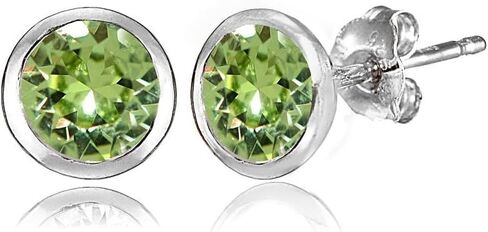 Sterling Silver 5mm Bezel Martini Colored European Crystals Stud Earrings for Women Girls in Saudi Arabia