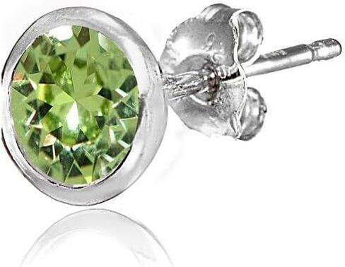 Sterling Silver 5mm Bezel Martini Colored European Crystals Stud Earrings for Women Girls in Saudi Arabia