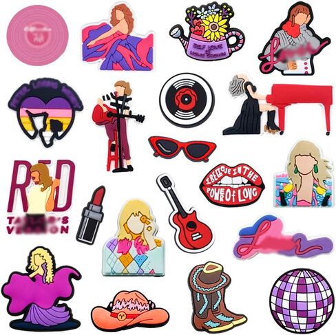 20 Pcs Latin Singer Shoe Charms, PVC Charms Shoes Accessories For Clog Wristband Sandals Bracelet in Kuwait