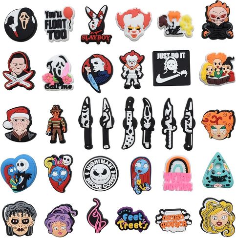 سحر الأحذية سحر الرعب فيلم الرعب زخرفة الأحذية سحر دبابيس زينة للأحذية / الصنادل / شرائح الفقاعات للأولاد والبنات هدايا عيد الميلاد in Kuwait