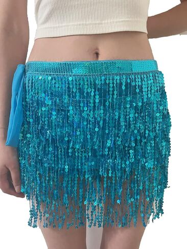 Belly Dance Hip Scarf Sequin Tassel Skirt Wrap in Saudi Arabia