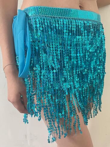 Belly Dance Hip Scarf Sequin Tassel Skirt Wrap in Saudi Arabia