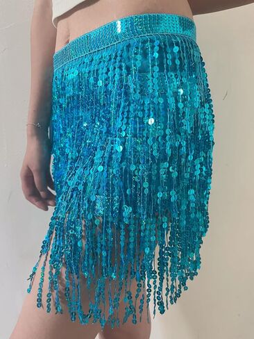 Belly Dance Hip Scarf Sequin Tassel Skirt Wrap in Saudi Arabia