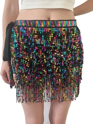 Belly Dance Hip Scarf Sequin Tassel Skirt Wrap in Saudi Arabia