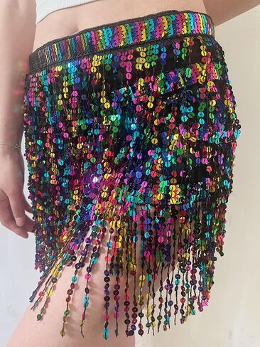 Belly Dance Hip Scarf Sequin Tassel Skirt Wrap in Saudi Arabia
