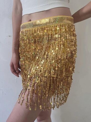 Belly Dance Hip Scarf Sequin Tassel Skirt Wrap in Saudi Arabia