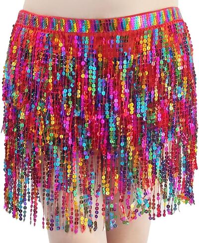 Belly Dance Hip Scarf Sequin Tassel Skirt Wrap in Saudi Arabia