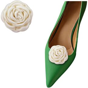 1 Pair Satin Shoe Clips Elegant Rose Shoe Flower Women Shoe Decoration Detachable Shoe Embellishment for Wedding Party Decor