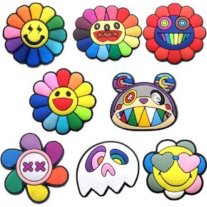 Colorful Sun Flower Shoe Charms Buckle Fashion Design Shoe Decoration Fit For Sandals Accessories Kids X-mas Gifts, Polyvinyl Chloride, No Gemstone in Kuwait