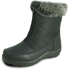 KOZI Canada Women Casual Ankle to Mid Calf Winter Boot KARLA and NINA Fur Boot Side Zipper Front Zipper Hook-and-Loop or Double Zipper Black