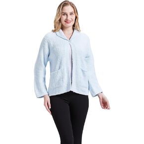 Loungees Women's Plus Light Blue Marshmallow Fleece Bed Jacket - 2X in Kuwait