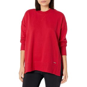 Andrew Marc Women's Cozy Fleece L/S Vented Pullover with Rib