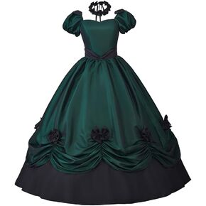 فستان CosplayDiy النسائي من Southern Belle فستان الحرب الأهلية Southern Belle Ball ثوب قوطي فيكتوري روكوكو